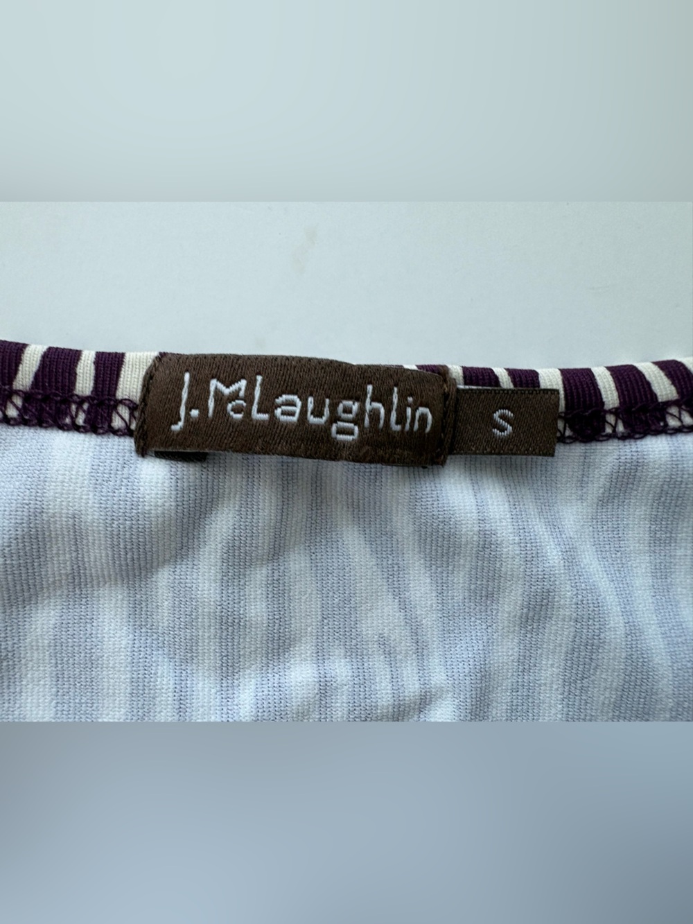 J.McLaughlin Catalina Cloth Zebra Print 3/4 Sleeve Top Brown Ivory Size S - Picture 7 of 9